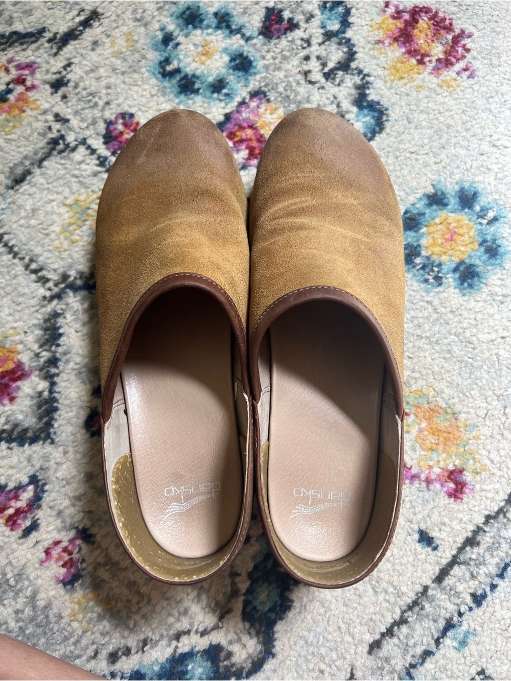 Dansko Tan Suede Leather Clogs - Picture 2 of 4